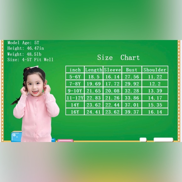 Girls Cardigans Uniform Sweater - Navy Blue - Picture 3 of 4